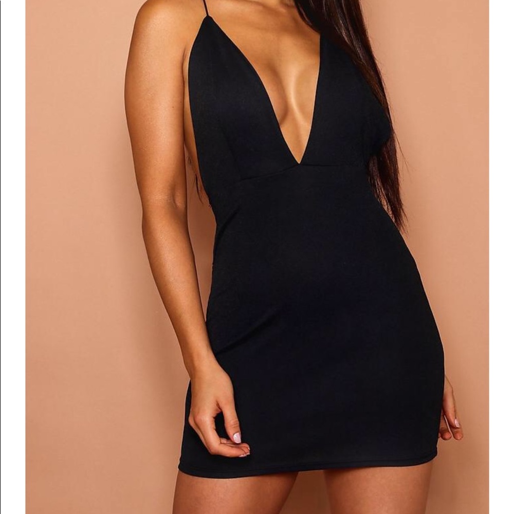 Black Deep V dress